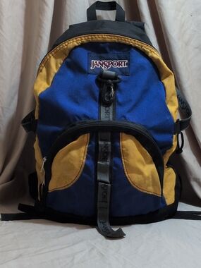 Jansport Blue and Yellow Men's Backpack with Black Trim